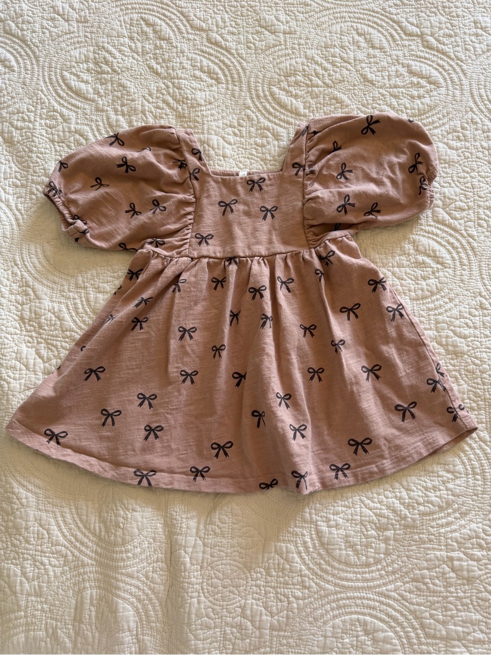 Beautiful Fall Toddler Dress with Sweet Bow Detail